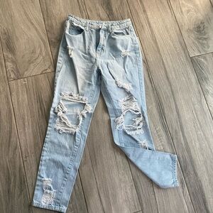 Shein small light washed ripped jeans